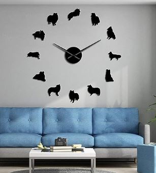 décoration murale horloge berger des shetland berger shetland