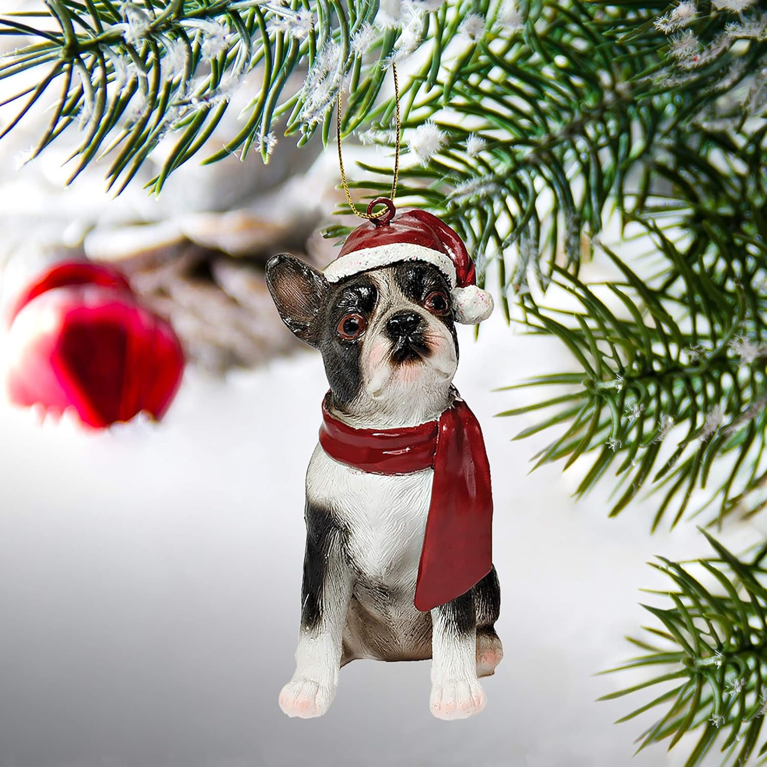 decoration de noel boston terrier